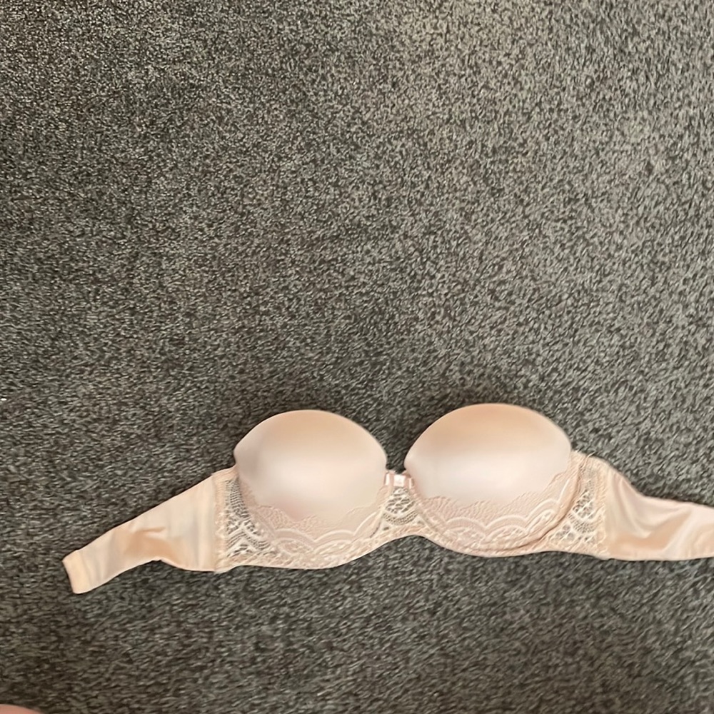 Tan strapless bra in good shape. Size 34B